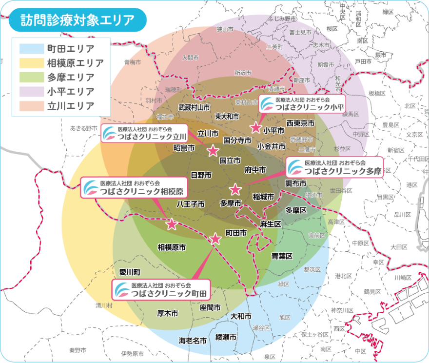 つばさクリニック訪問エリア